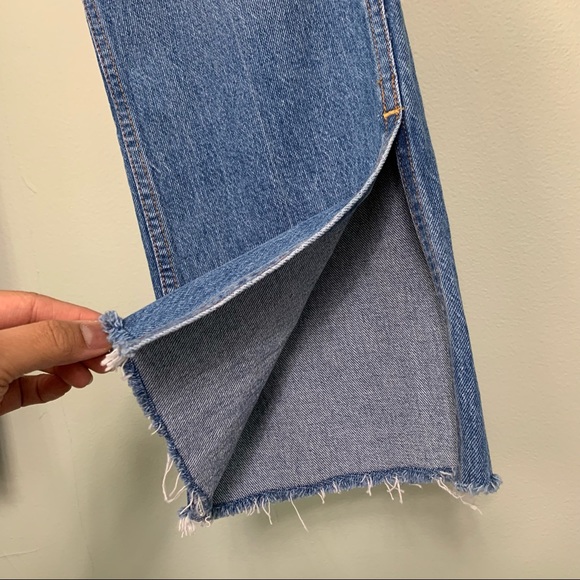 NOEND Denim Kick Flare Side Slit High Rise Jeans - Picture 7 of 12